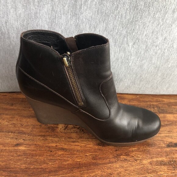 UGG Meredith Womens Size 9 Brown Leather Zipper Up Bootie Ankle Boots Boho - Picture 8 of 11
